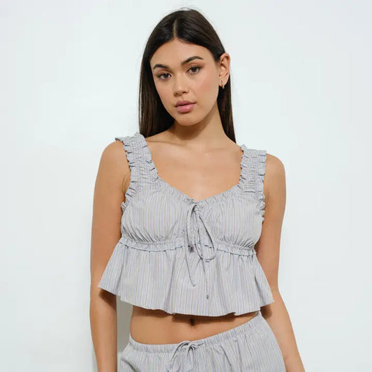 TOP BABYDOLL DE RAYAS M/L