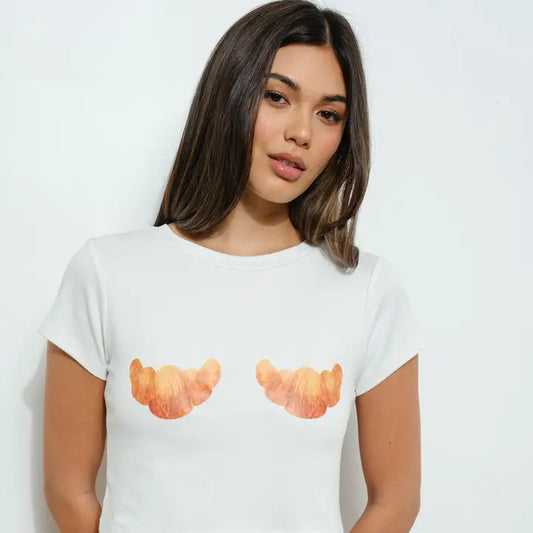 CAMISETA ESTAMPADA DE CROISSANT S